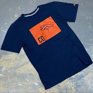 Nike Denver Broncos Navy Blue Shirt Med Team NFL Football